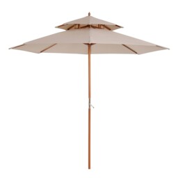 Outsunny Garden Wood Patio Parasol Sun Shade Outdoor Umbrella Canopy