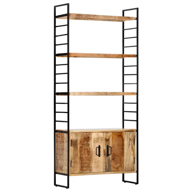 4-tier Bookcase 80x30x180 Cm Rough Mango Wood Vidaxl