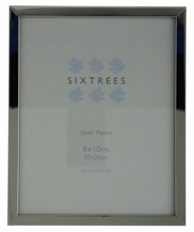 Sixtrees Elite Square Edge Silver Plated 10x8 Inch (254x203mm Photo