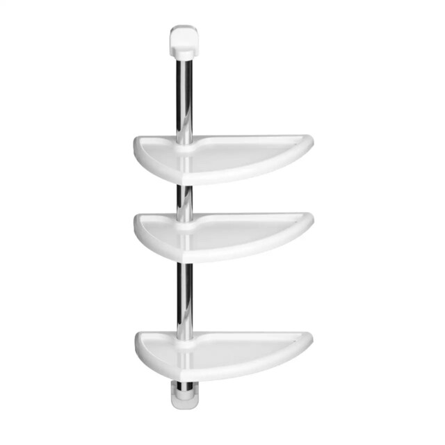 Wall Mountable 3 Tier Shelf Unit Storage Shelving Bathroom Adjustable