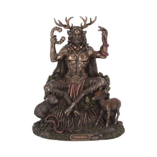 Cernunnos And Animals Horned God Bronzed Figurine