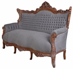 Giant Sofa Xxl 3sitzer Bigsofa Baroque Polstercouch Velvet Wood