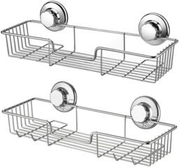 Ipegtop Suction Cups Compact Shower Caddy Bath Shelf With Hooks,