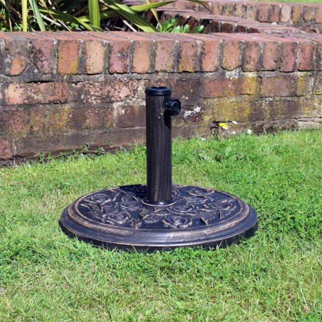 Cast Iron Round Umbrella Parasol Base Stand Patio Outdoor Garden Heavy