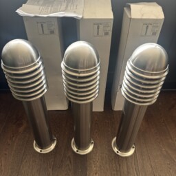 3 Outdoor Light Silver Louvre Bollard Ip44 Stainless Steel 1m Endon