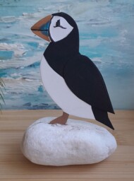 Little Puffin On A Pebble Decoration Nautical Ornament Sea Birds