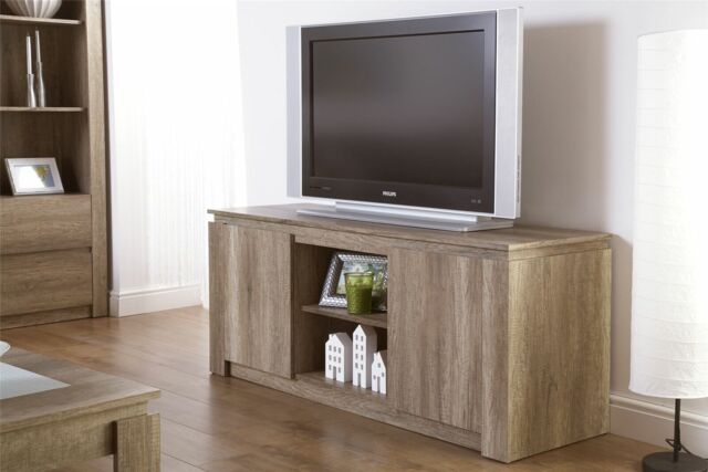 Modern Canyon Grey Oak 2 Doors 2 Shelves Tv Unit Living Room Furniture