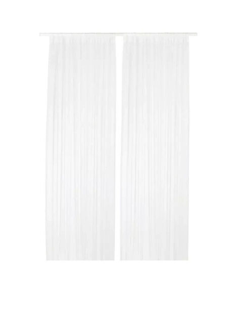 Ikea Teresia Sheer Curtains, 1 Pair, White, 145x250 Cm