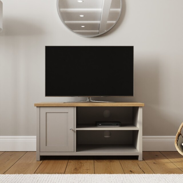 Grey Lancaster Small Tv Cabinet 1 Door Tv Display Shelves & Storage