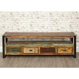 Reclaimed Tv Cabinet Urban Chic Open Design For Widescreen Tvs