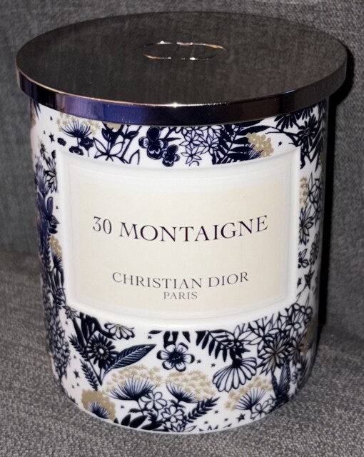 Dior 30 Montaigne Large 250g Ceramic Candle Silver Lid Brand