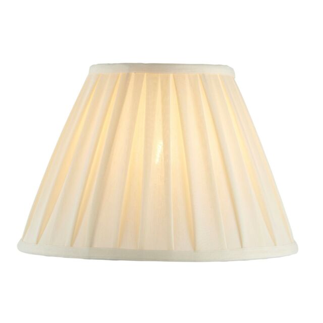 12 Inch Diameter Pleated Fabric Lamp Shade Cream Endon Carla Carla-12