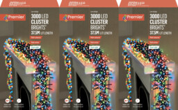 3x Premier 3000 Led Cluster Indoor Outdoor Action Christmas Tree