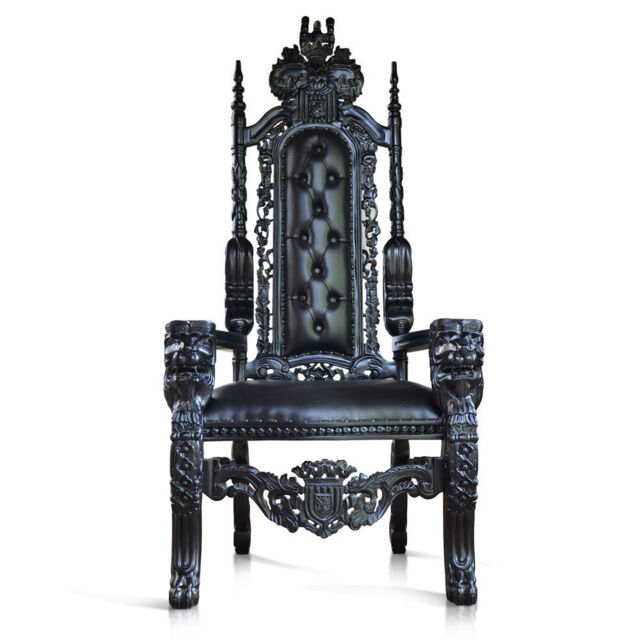 178cm Black Gothic Lion King Throne Chair For Prop Movie Showhouse