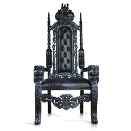 178cm Black Gothic Lion King Throne Chair For Prop Movie Showhouse