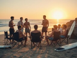 Folding Metal Beach Chairs - Black - Pack Of 4