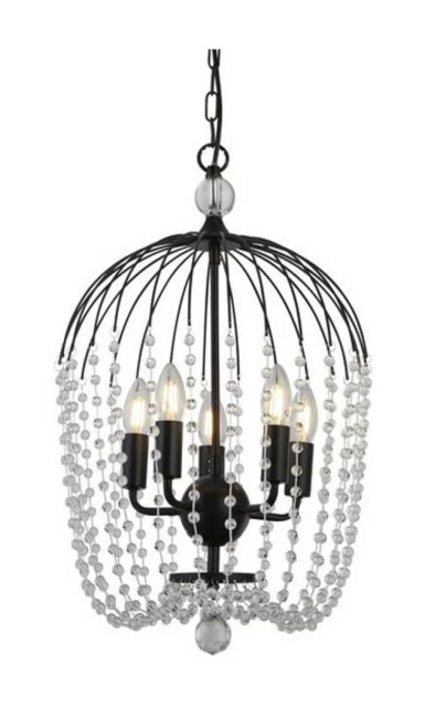 Ceiling Light Black Shower 5 Matt Searchlight 30216-5bk