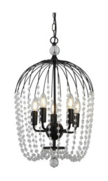 Ceiling Light Black Shower 5 Matt Searchlight 30216-5bk