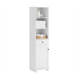 Sobuy Tall Bathroom Storage Cabinet With Shelves & Drawer,bzr17-w,uk