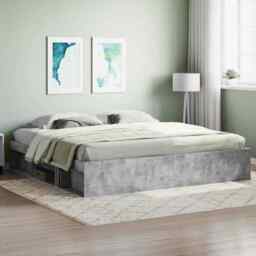 Bed Frame Concrete Grey 200x200 Cm Vidaxl