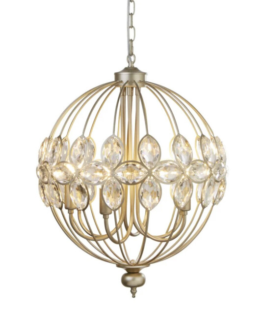 Ceiling Light Beige Bracelet 6 Champagne Gold Searchlight 3696-6cp