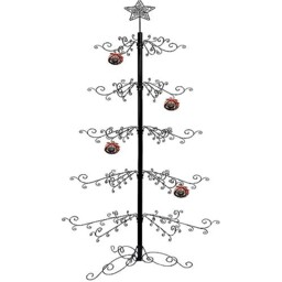 "84"" Ornament Display Tree 174 Hook Metal Stand Black"