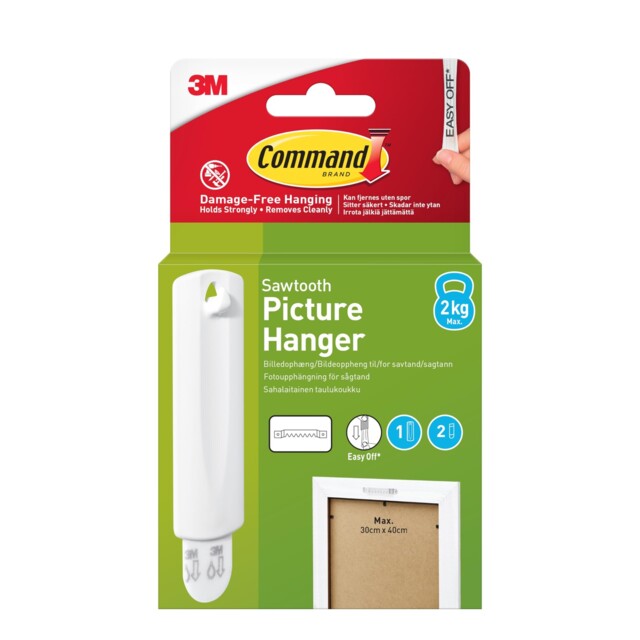 Command 17040 Sawtooth Picture Hanger Kit With Adhesive Pack Of 1,
