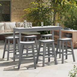 Garden Bar Set 6 Pcs Light Grey Hdpe Vidaxl
