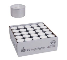 Silver Cup Tealights Candles - Box Of 75 Long Burn Time 8 Hours Tea