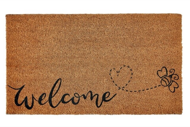 Groundsman Coir Doormat Door Mat 40cm X 70cm Welcome Bee Gmdm235