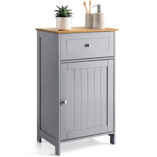 Christow Grey Bathroom Drawer Unit Storage Cupboard Cabinet With