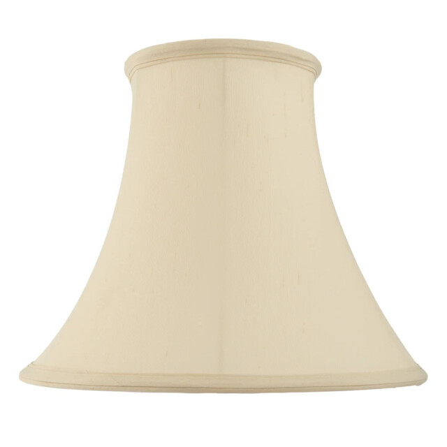 "Lampshade Cream 18"" Bell Carrie Ivory Cotton Mix Fabric 460mm Endon"