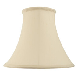"Lampshade Cream 18"" Bell Carrie Ivory Cotton Mix Fabric 460mm Endon"