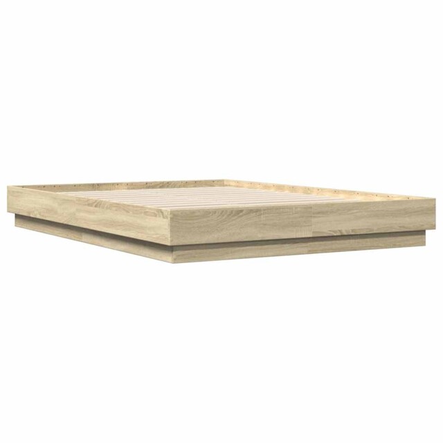 Bed Frame Home Base Bedstead Sonoma Oak 140x200 Cm Engineered Wood