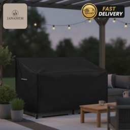 Elegant Black Waterproof Garden Bench Cover - Protects Against Sun,