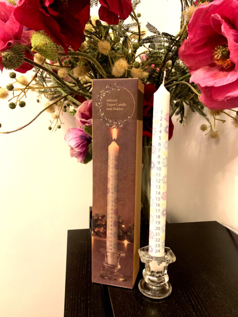 5x Lakeland Advent Taper Christmas Candle And Glass Holder (brand New)