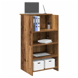 Reception Desk Old Wood 55x50x103.5 Cm Engineered Wood Counter Storage
