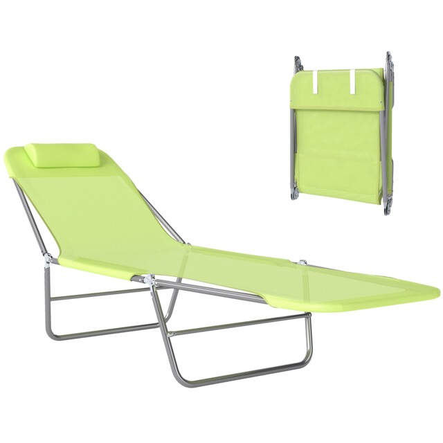 Outsunny Adjustable Sun Bed Garden Lounger Recliner Relaxing Camping