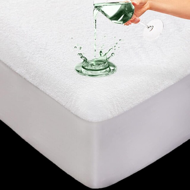 Amigozone Extra Deep Waterproof Terry Towel Mattress Protector Double,