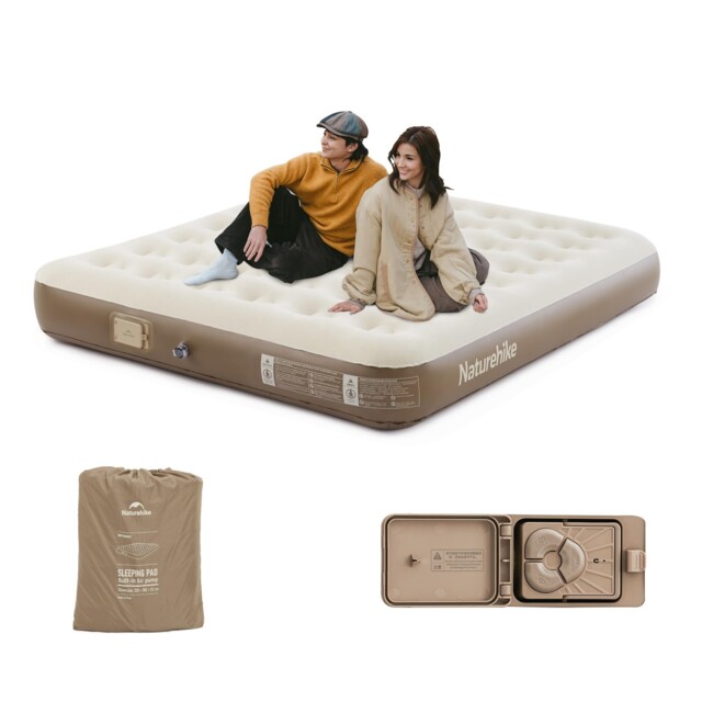Double Inflatable Air Mattress Bed With Built In Rechargeable Electric