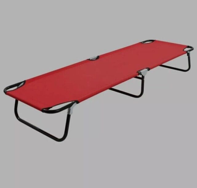 Beautiful Vidaxl 41198 Folding Sun Lounger - Red - Brand Unopened