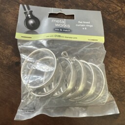 Integra Flat Lined Curtain Rings 28mm Diameter Pole - Satin Nickel