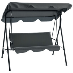 Outsunny Outdoor Metal Hammock Swing Chair 3-seater Patio Bench Garden
