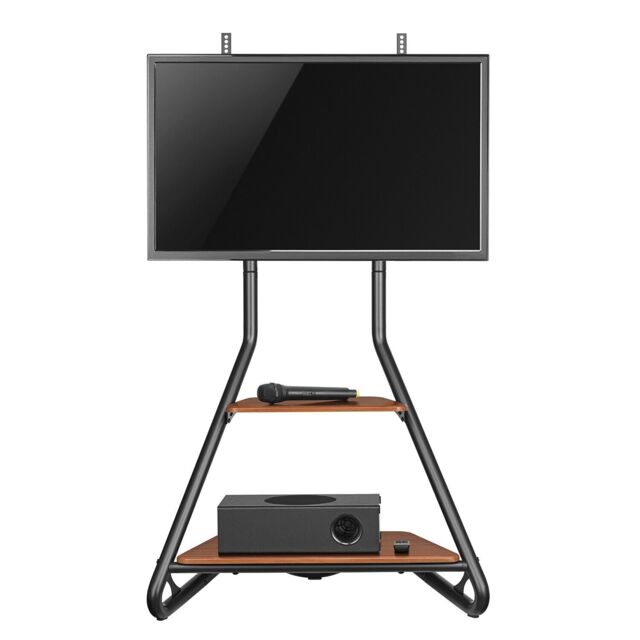 "Tv Floor Stand Freestanding Shelf Corner Holder 2 Levels Wood 37"" -"
