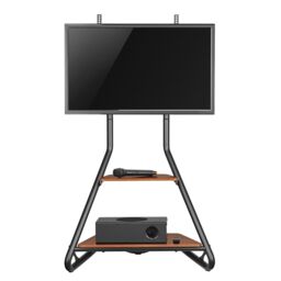 "Tv Floor Stand Freestanding Shelf Corner Holder 2 Levels Wood 37"" -"