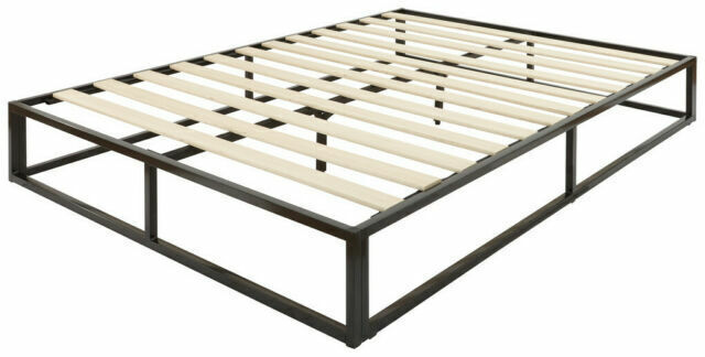 Black Double Metal Loft Bed Urban Platform Bed - Local Delivery Only