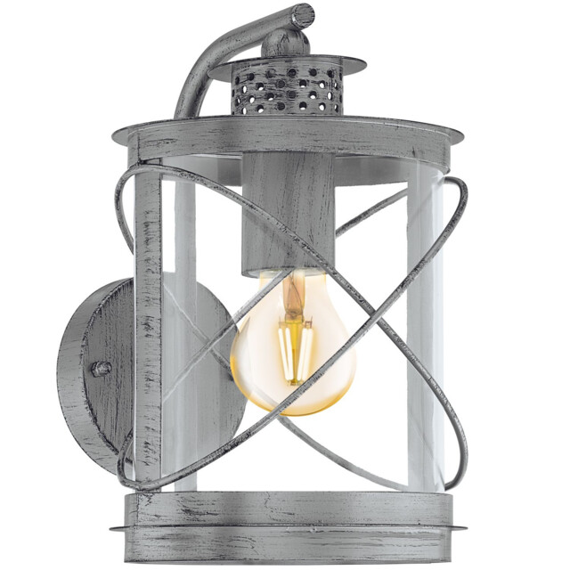 Outdoor Wall Light With 1 Silver Antiqued Light With Gl1368
