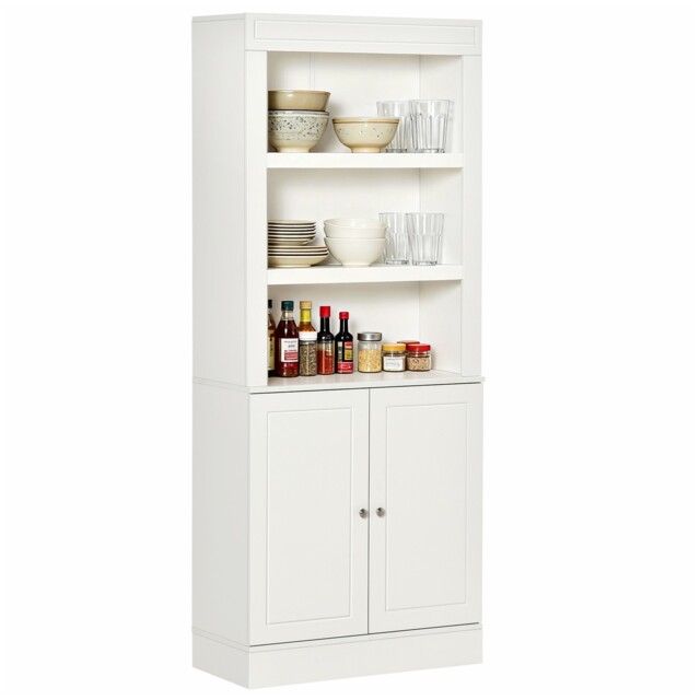 Homcom Modern Kitchen Cupboard, Storage Cabinet With Adjustable