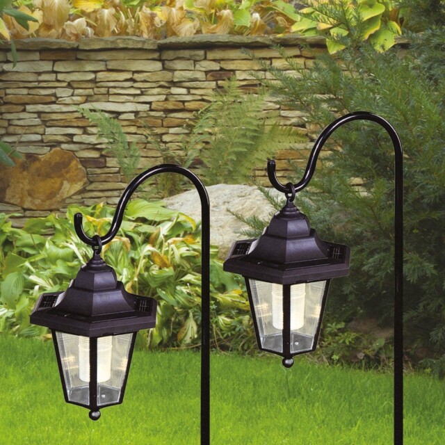 2 X Solar Classic Led Shepherd Hanging Garden Lanterns Coach Outdoor