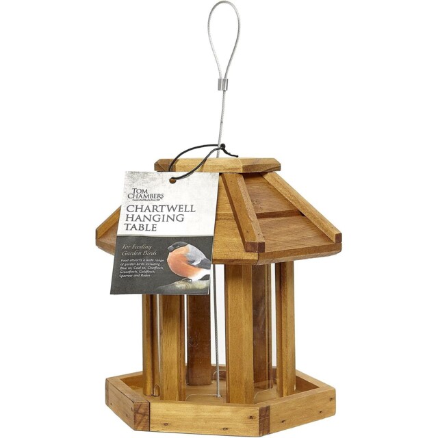 Wooden Bird Feeder Hanging Outdoor Feeding Station Garden Birds
